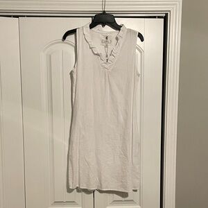 NWT Cupio white sleeveless dress with ruffles. Size Small.